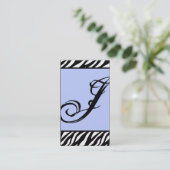 Lichtblauw Wit Zebra Print Pattern Visitekaartje (Staand voorkant)