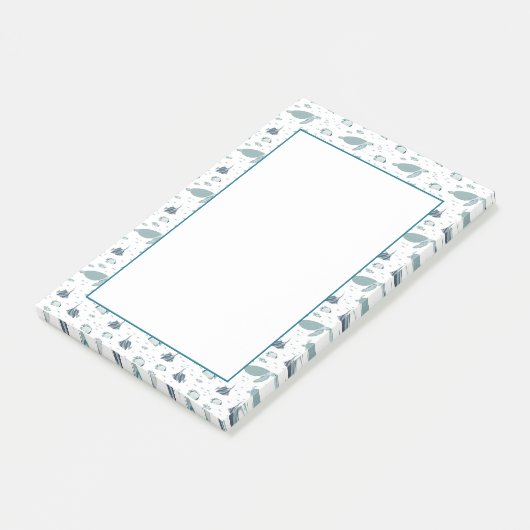 Lichtblauw Wit Zee Schildpad Sealife Print Post-it® Notes (Schuin)