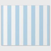 Lichtblauw Witte Extra Grote Streep Patroon Cadeaupapier (Vlak)