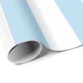Lichtblauw Witte Extra Grote Streep Patroon Cadeaupapier (Rol Hoek)