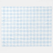 Lichtblauw Witte Geruite Strepen Fleece Deken (Voorkant (Horizontaal))