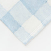 Lichtblauw Witte Geruite Strepen Fleece Deken (Hoek)