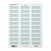 Lichtblauw Witte Gestreepte Bloem - Retouradres Etiket (Full Sheet)