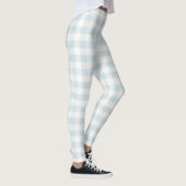 Lichtblauw Witte Schotse Strepen Leggings (Rechts)