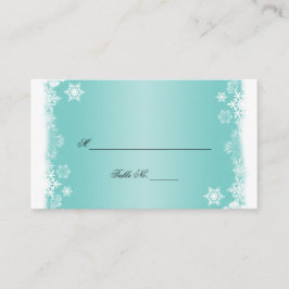 Lichtblauw Witte Sneeuwvlokken Wedding Place Cards Plaatskaartje