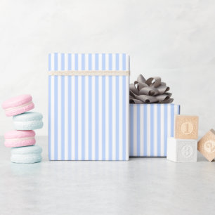 Lichtblauw & Witte Strepen Cadeaupapier