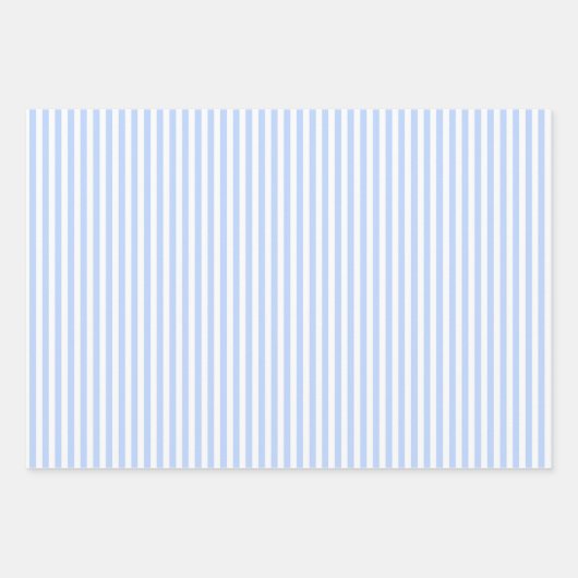 Lichtblauw & Witte Strepen Inpakpapier Vel (Voorkant)