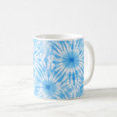 Lichtblauw Witte Tie Dye Koffiemok (Voorkant rechts)