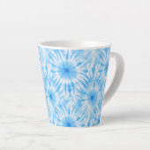 Lichtblauw Witte Tie Dye Latte Mok (Rechterhoek)