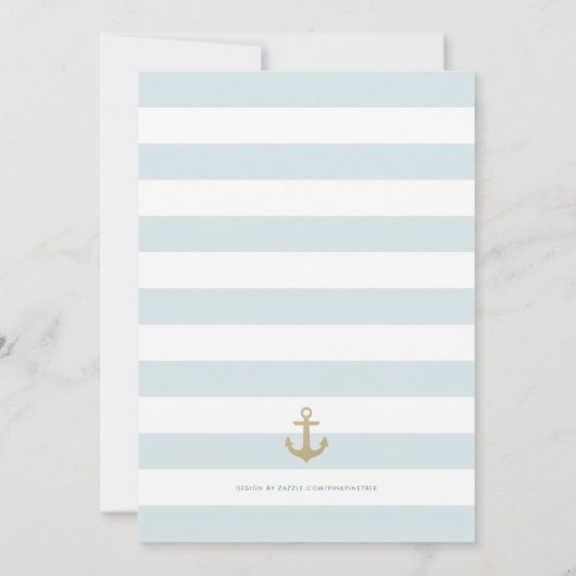 Lichtblauw Witte Zeevaart Herinnering Bewaar De Da Save The Date (Achterkant)