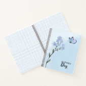 Lichtblauw Zachte Waterverf Flower en Butterfly Notitieboek (Binnen)