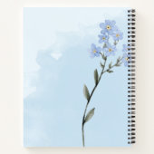 Lichtblauw Zachte Waterverf Flower en Butterfly Notitieboek (Achterkant)