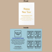 Lichtblauw Zakelijk Merk op Nieuwjaar Folie Kaart