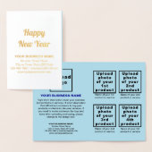 Lichtblauw Zakelijk Merk op Nieuwjaar Folie Kaart (Display)