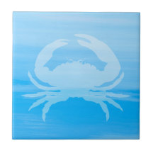 Lichtblauw zee water met krab