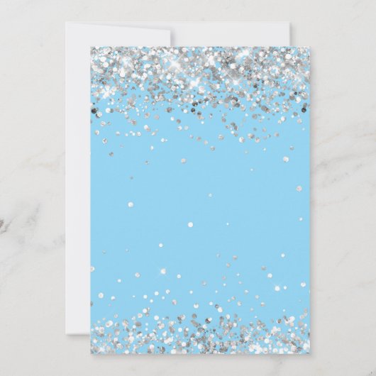 Lichtblauw Zilver 10e Verjaardagsfeest Kaart (Achterkant)