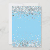 Lichtblauw Zilver 14e Verjaardagsfeest Kaart (Achterkant)