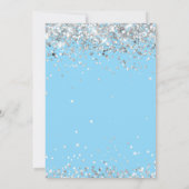 Lichtblauw Zilver 1e Verjaardagsfeest Kaart (Achterkant)