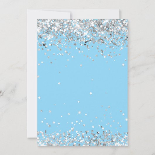 Lichtblauw Zilver 2e Verjaardagsfeest Kaart (Achterkant)