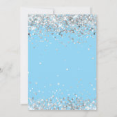 Lichtblauw Zilver 4e Verjaardagsfeest Kaart (Achterkant)