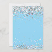 Lichtblauw Zilver 5e Verjaardagsfeest Kaart (Achterkant)