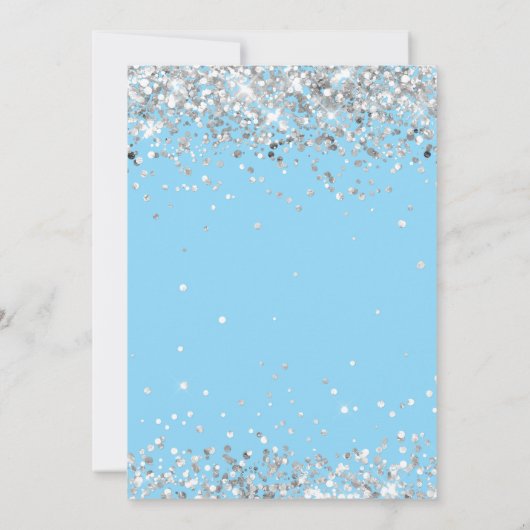 Lichtblauw Zilver 6e Verjaardagsfeest Kaart (Achterkant)