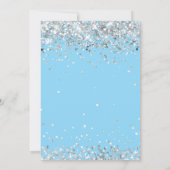 Lichtblauw Zilver 7e Verjaardagsfeest Kaart (Achterkant)