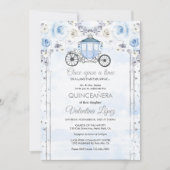 Lichtblauw Zilver Prinses Quinceanera Verjaardag Kaart (Voorkant)