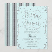 Lichtblauw & Zilver Vrijgezellenfeest Kaart (Voorkant / Achterkant)