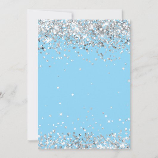 Lichtblauw Zilver Zoet 16e Verjaardagsfeest Kaart (Achterkant)