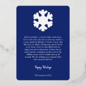 Lichtblauw Zilveren Sneeuwvlok Folie Platte Vakant Folie Uitnodiging (Achterkant)