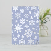 Lichtblauw Zilveren Sneeuwvlok Folie Platte Vakant Folie Uitnodiging (Staand Voorkant)