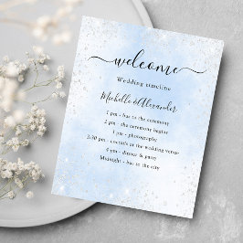 Lichtblauw zilveren trouwprogramma