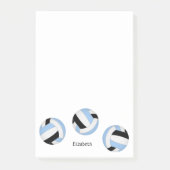Lichtblauw Zwart gepersonaliseerd volleybal Post-it® Notes (Voorkant)
