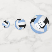 Lichtblauw Zwart Team Kleuren kinder volleybal par Confetti (Voorkanten)