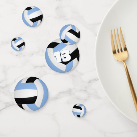 Lichtblauw Zwart Team Kleuren kinder volleybal par Confetti (Groep)