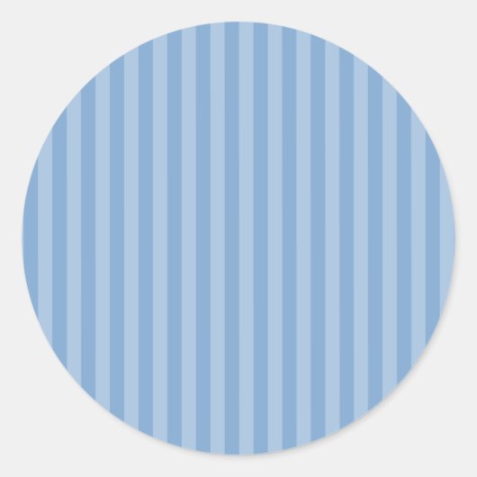 Lichtblauw zwart-wit verticale strepen ronde sticker (Voorkant)