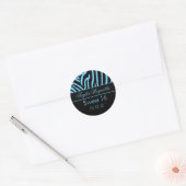 Lichtblauw Zwart Zebra Sweet 16 Sticker (Envelop)