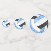 lichtblauw zwarte volleybalfeest confetti (Voorkanten)