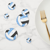 lichtblauw zwarte volleybalfeest confetti (Groep)