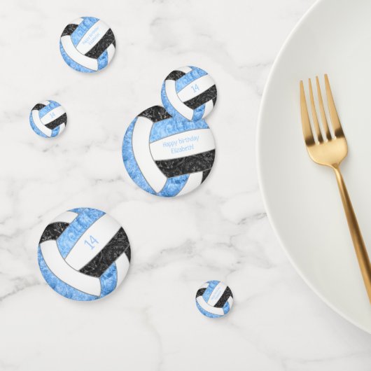 lichtblauw zwarte volleybalfeest confetti (Groep)