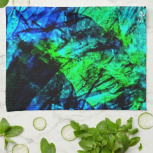 Lichtblauwe abstracte keukenhanddoeken, gladde tex theedoek