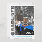 Lichtblauwe afstudeerklas 2026 Aankondiging (Voorkant)
