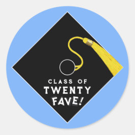 Lichtblauwe afstudeerklas van 2025 ronde sticker