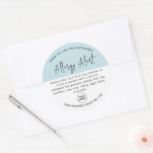 Lichtblauwe allergie Voedselwaarschuwing Sticker (Envelop)