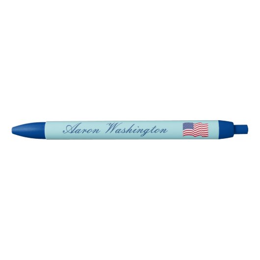 Lichtblauwe Amerikaanse Vlag Pennen Cadeau (Voorkant)