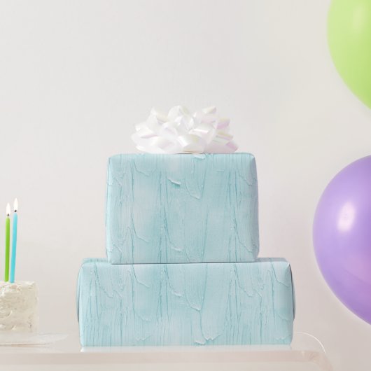 Lichtblauwe Aqua Frosting Verjaardag Cadeaupapier (Feestgeschenken)