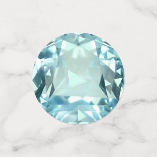 Lichtblauwe Aquamarijn Edelsteen Verjaardag Confetti (Kleine voorkant)