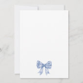 Lichtblauwe Aquarel Strik Lint Jongens Baby Shower Kaart (Achterkant)