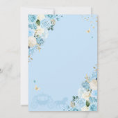 Lichtblauwe Assepoester Prinses Jurk Sweet 16 Kaart (Achterkant)